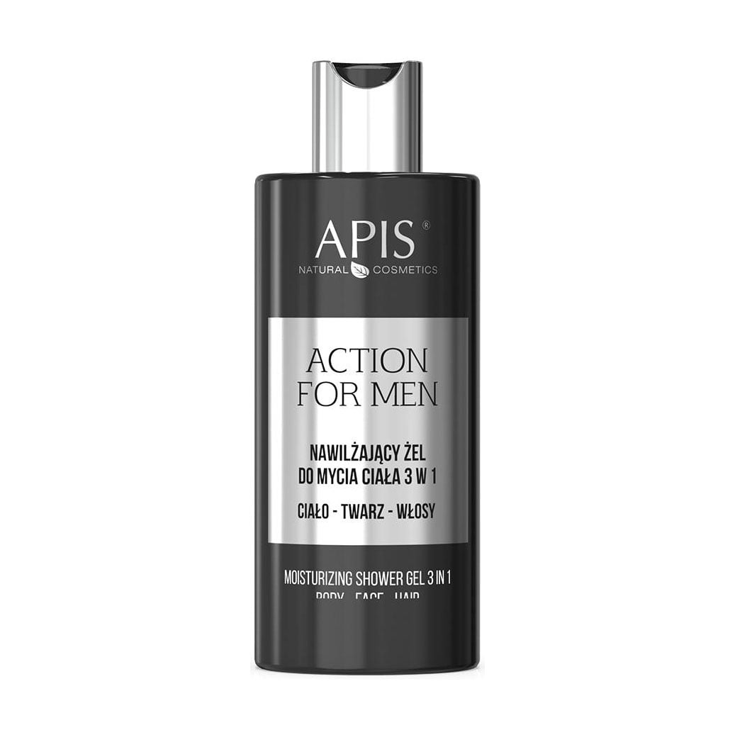 Чоловічий зволожувальний гель для душу 3 в 1 Apis Natural Cosmetics Action For Men, 300 мл